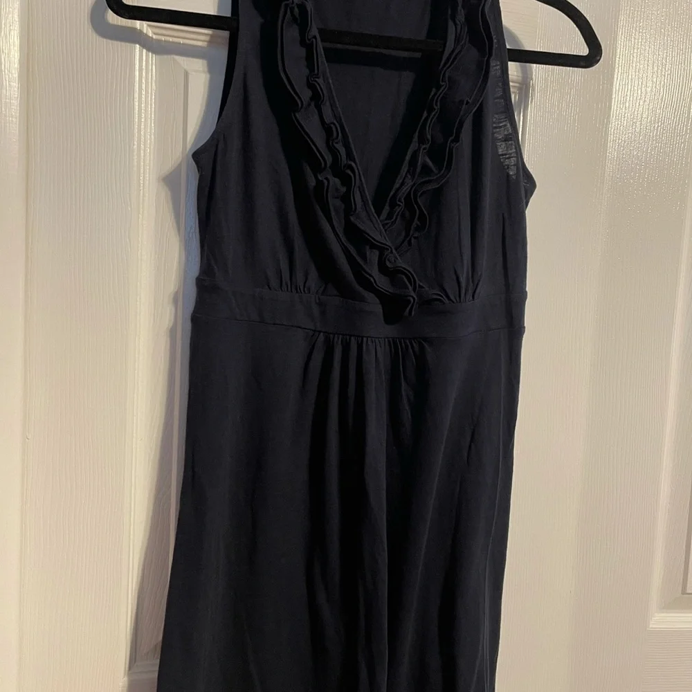 NWOT LOFT navy sleeveless V neck dress in size XXSP - Picture 3 of 4